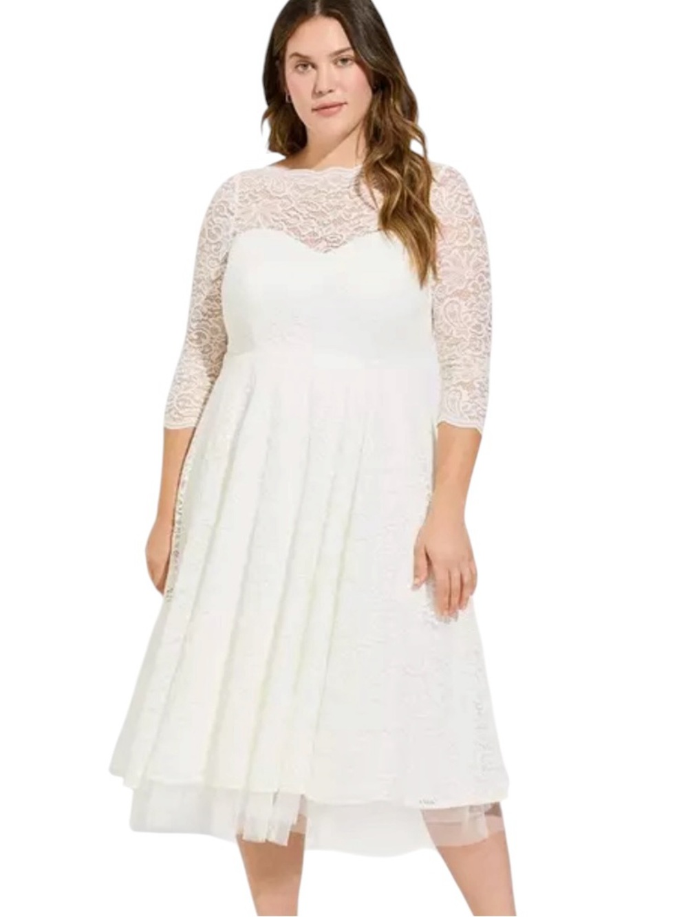 NWT Torrid Wedding Dress Ivory Lace Tea-Length Plus Size Size 22